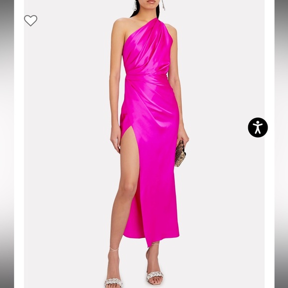 THE SEI - Off-The-Shoulder Silk Maxi Dress Pink - Picture 2 of 7